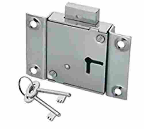 Chrome Plated Stainless Steel Rectangular Cupboard Lock With 2 Keys