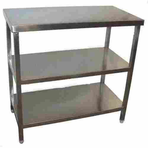 Floor Mounted 2 Shelves Stainless Steel Table Rack for Commercial Kitchen