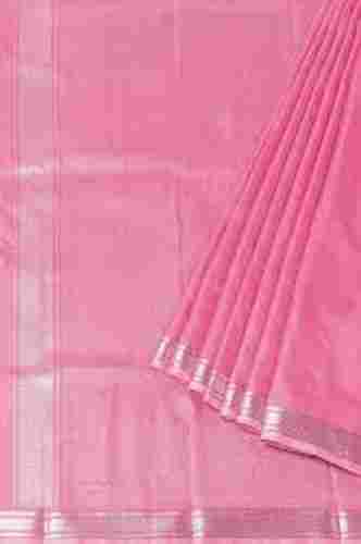 Plain Pattern Traditional Wear Breathable Cotton Silk Saree For Women