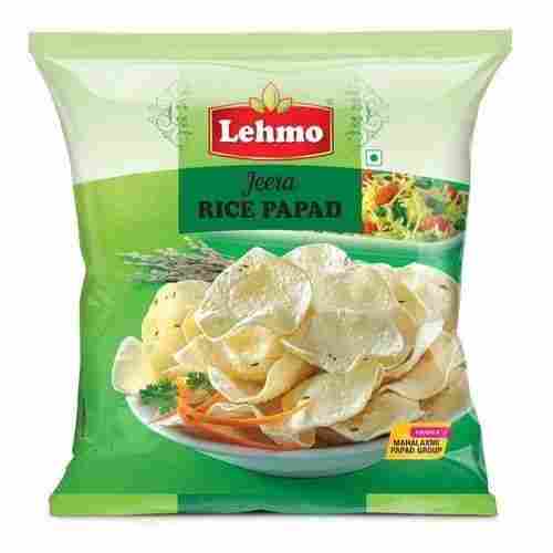 Crispy And Salty Jeera Rice Papad Served With Dinner