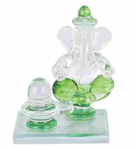 Transparent Glass Religious Ganesha Sculpture