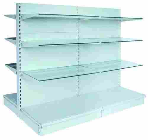 6 Feet Double Sided 4 Shelves Free Standing Light Duty Glass Gondola Racks