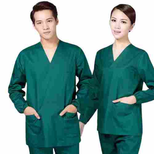 Polyester Full Sleeves Hospital Staff Uniform With Two Waist Pocket