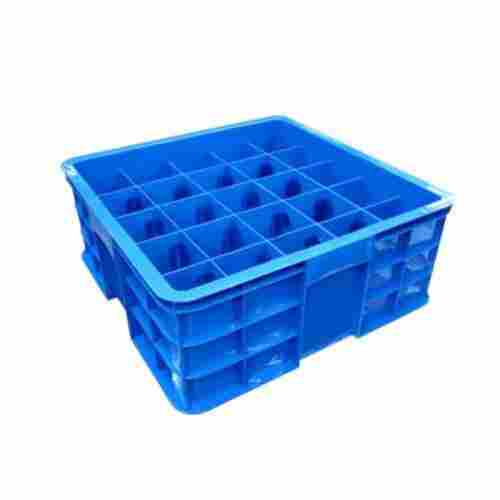 Blue HDPE Plastic Crates For Bottle With 25 Bottle Storage Capacity