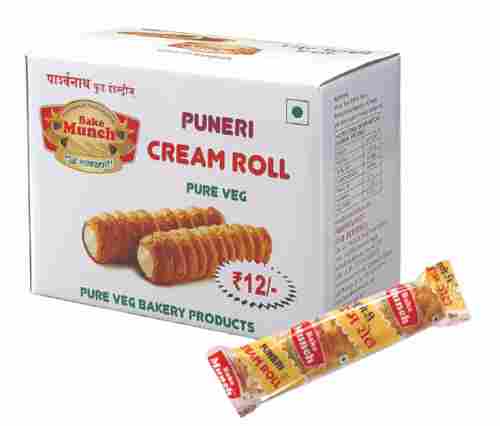 12% Fats Solid Sweet Cylindrical Pure Veg Tasty Ghee Flour Cream Roll 24 Pcs