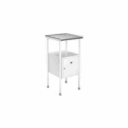 Stainless Steel Hospital Bedside Table With 2 Feet Hieght, 1 Cabinet