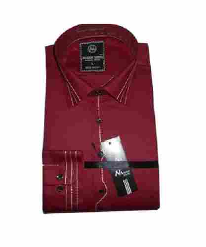 Formal Wear Classic Collar Full Sleeve Plain Linen Shirts For Men