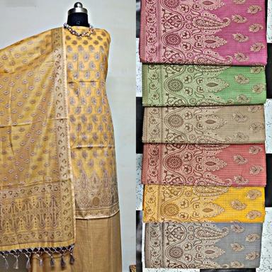 Traditional Ethnic Embroidered Banarasi Cotton Silk Unstitched Suit For Ladies Application: Hospital