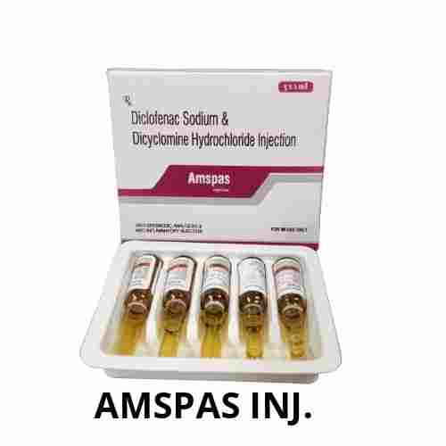 Diclofenac Sodium And Dicylomine Hydrochloride Amspas Injection For IV Use Only (Pack of 5x1ml)