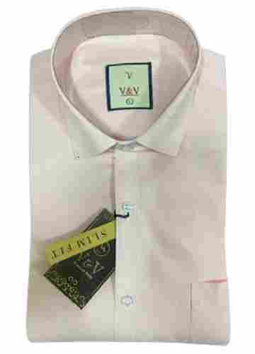 Long Sleeves Classic Collar Plain Dyed Cotton Formal Shirt For Mens