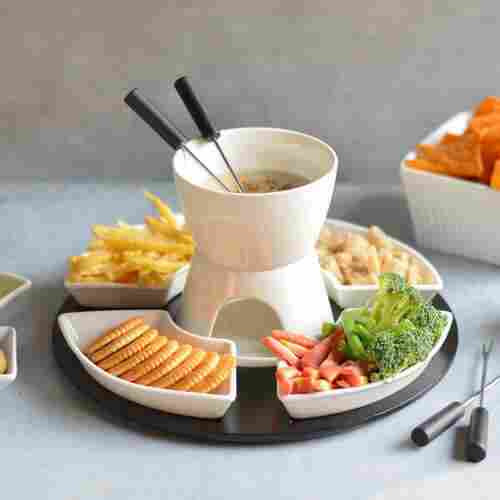 Easy to Clean Ceramic Fondue Set For Kitchen