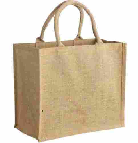 Eco Friendly Rope Handled Plain Brown Jute Carry Bag