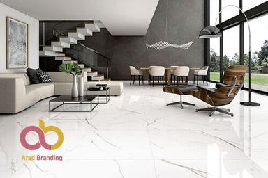 Acid-Resistant Floor Wall Polished White Marble Tiles