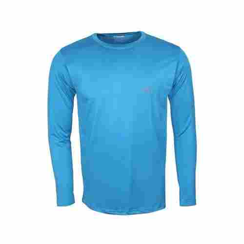 Mens Washable Round Neck Long Sleeves Plain Casual Wear Lycra T Shirt