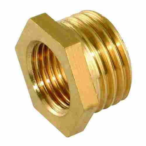 Metallic Golden Polished Brass Hexagon Reducing Bush