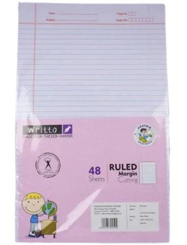 White 70 Gsm 1 Mm Thick Plain Rectangular Two Side Ruled Writing Paper 