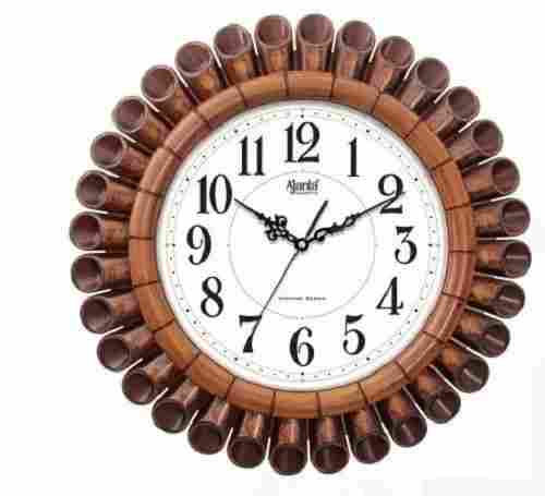 Battery Started Color Coated Wood Round Decorative Analog Wall Clock