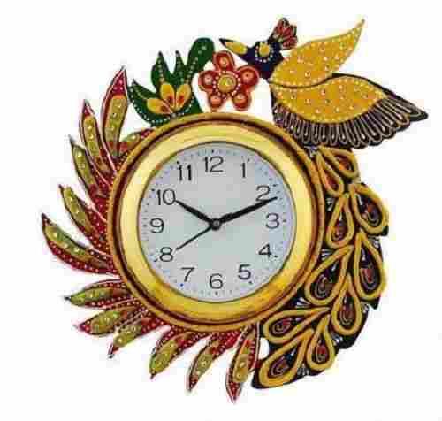 Wall Mounted Battery Started Painted Art Wood Round Analog Clock