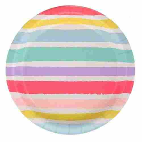 Multi Color 8.5 Inch Size Round Shape Disposable Printed Paper Plate