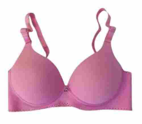 Skin Friendly Plain Polyester Padded Bra With Adjustable Strap For Ladies