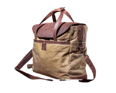 Full Automatic Unisex Lightweight Waterproof Plain Leather Canvas Laptop Bag With Large Space