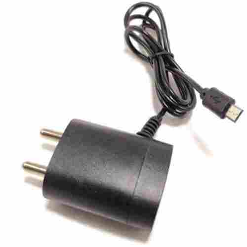 Black Electric Wired Mobile Charger For Mobile Charging, 1 Meter Cable Length