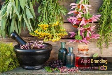 Medicinal Herbs And Rose Water Application: Wood Farniche