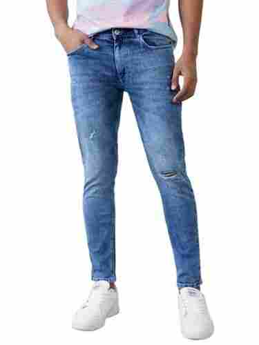 Mens Slim Fit Anti Wrinkle Plain Casual Wear Denim Jeans