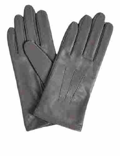 Plain 13 Inch Size Leather Material Hand Gloves For Winter Seasons 