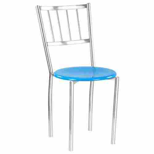Stainless Steel Cateen Chair With Blue Cushion