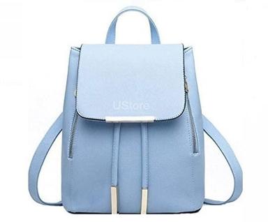 Sky Blue 37 X 7 X 22Cm Trendy Zipper Closure Ladies Pu Bag