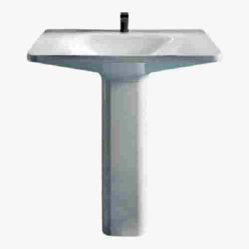 Wall Mounted Glossy Finished Crack Resistant Ceramic Square Wash Basin