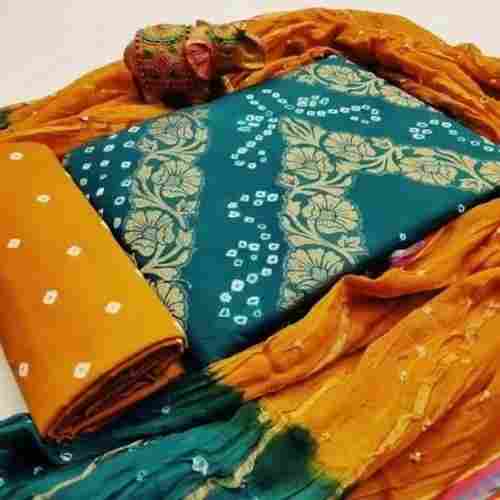 Breathable Casual Wear Printed Cotton Unstitched Suit With Dupatta