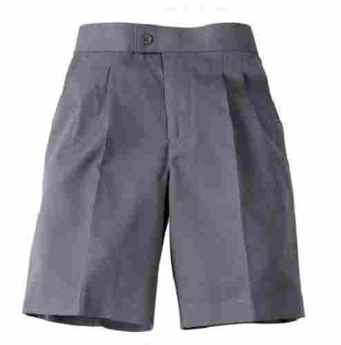 Button Closure Regular Fit Plain Cotton School Uniform Shorts Pants