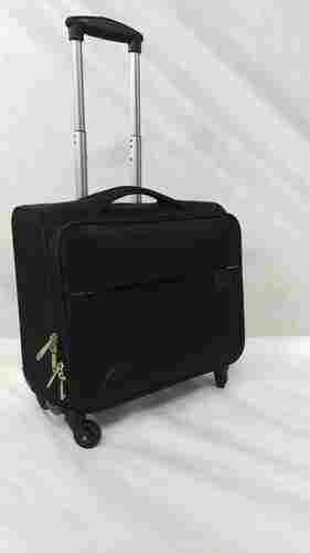 Black Water Resistant Pilot Trolley Bag For Traveling With Adjustable Handle