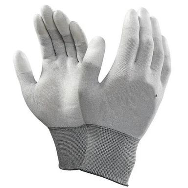 Brown White Anti-Static Electrostatic Discharge (Esd) Pu Coated Hand Gloves
