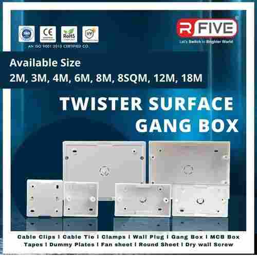 TWISTER Surface Rectangular Plain Gang Box
