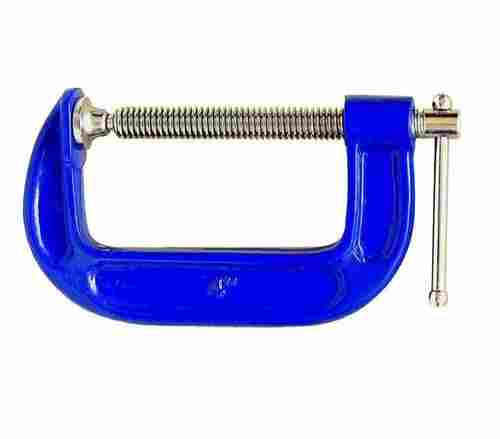 Paint Coated Adjustable Manual Cast Iron C Clamp (Blue) For Industrial Use