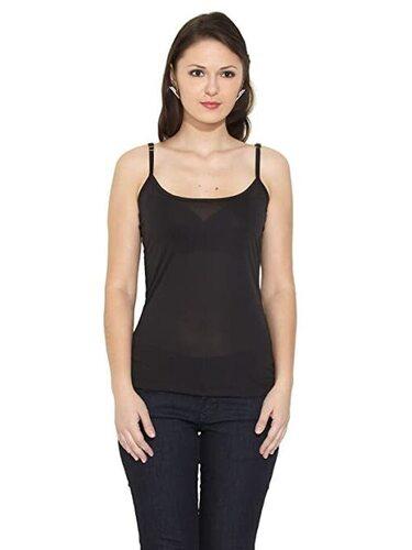 Ladies Sleeveless Plain Cotton Camisole Top For Casual Wear