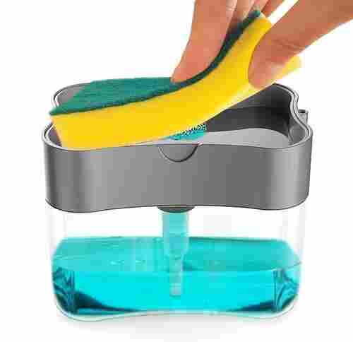 Portable Plastic Manual Soap And Sponge Holder For Home, Offices