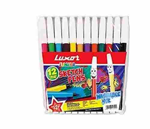 6 Inches Plastic Body Leak Proof And Water Proof Ink Sketch Pens, 12 Shades