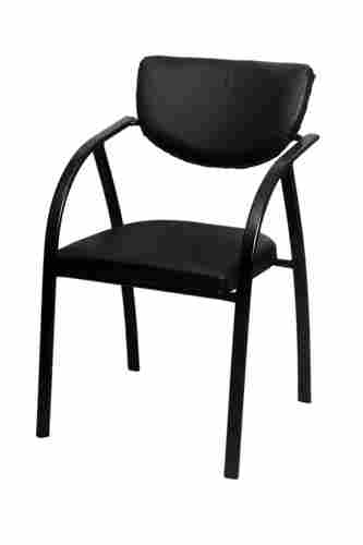 Black Iron Low Back Visitor Chair with 1 Year Warranty