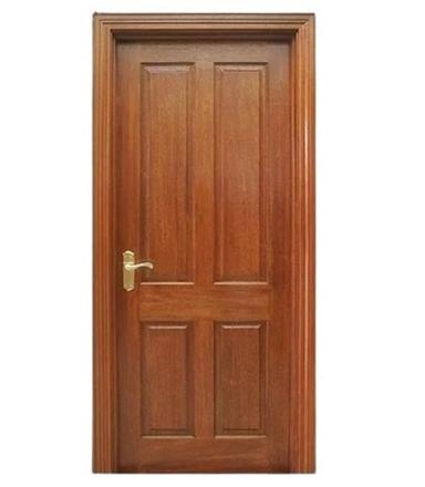 Brown 8 X 4 Feet 50 Mm Thick Lightweight Teak Wooden Flush Door With Left Side Lock Handle