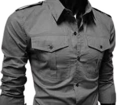 Grey Mens Formal Wear Comfortable Breathable Summer Season Full Sleeve Plain Shirt