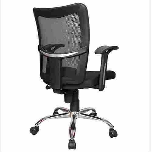 Non Foldable Work From Home Office Chair With 5 Wheels, Polyester Seat