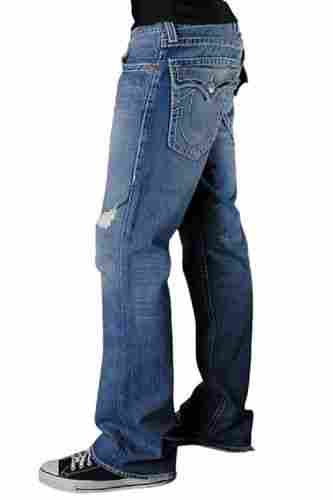 Mens Plain Dyed Casual Wear Regular Fit Bootcut Denim Jeans