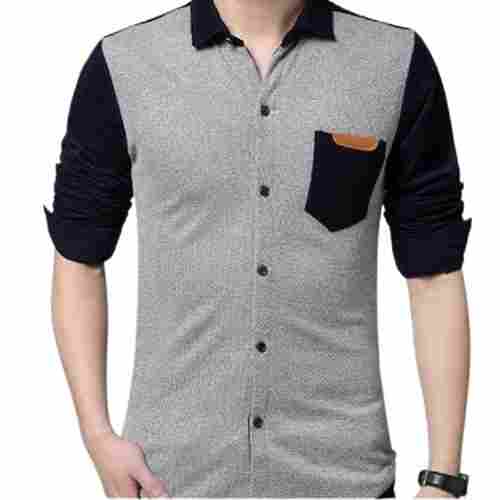 Multi Color Plain Pattern Full Sleeve Pure Cotton Material Men'S Knit Shirt