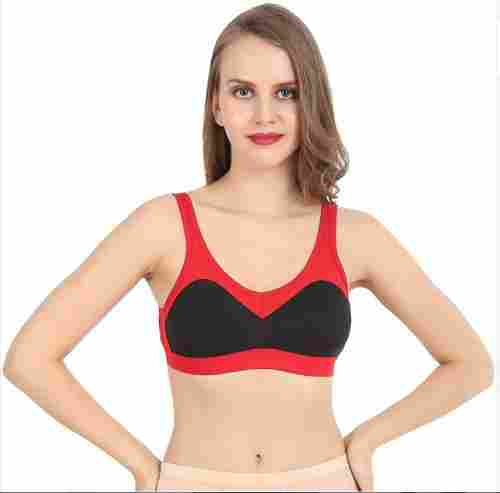 Red and Black Non Padded Ladies Sports Bra
