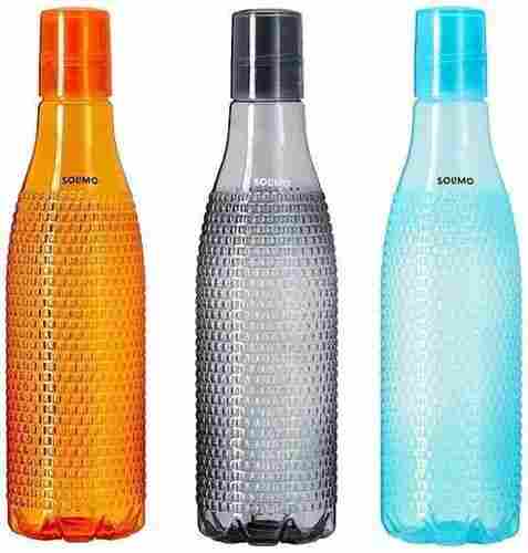 Blue Black And Orange Plain 1 Liter Plastic Water Bottle