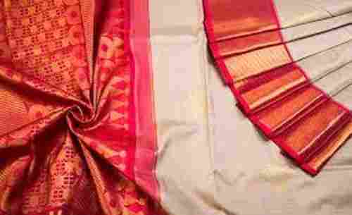 Ladies Traditional Wear Lightweight Plain Cotton Silk Saree For Summer Season 